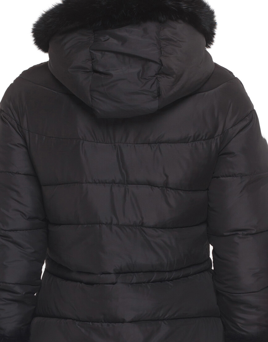 Черная куртка с капюшоном женская модель 2003 фото 5