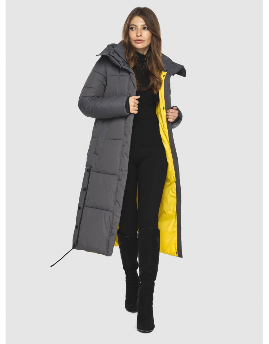 Удобная серая 1 куртка подростковая женская зимняя M6874