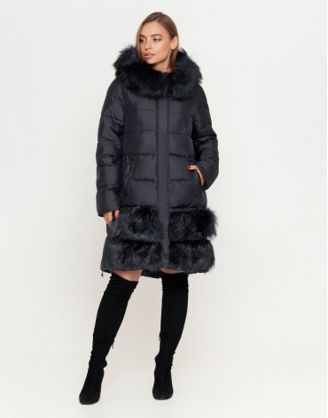 Женская куртка черная трендовая модель 8875 фото 1