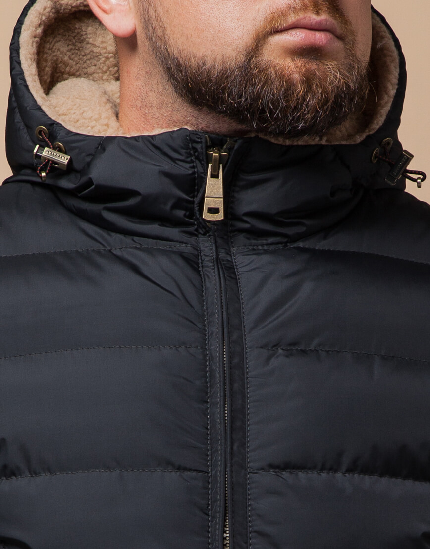 Куртка графитовая дизайнерская на зиму модель 25285 фото 3