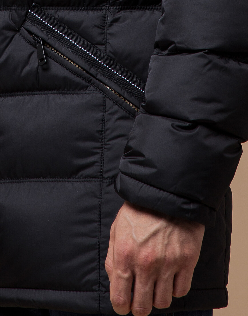 Черная куртка трендового дизайна модель 13542