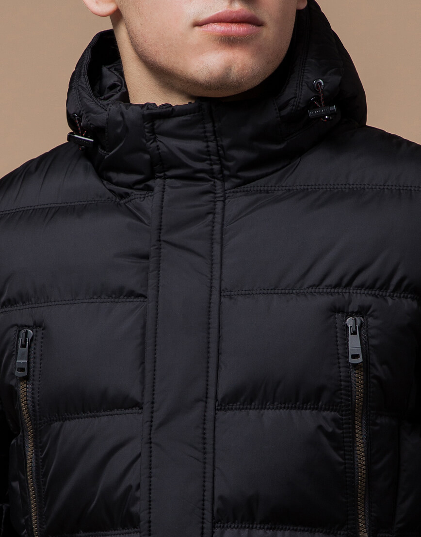Черная куртка трендового дизайна модель 13542 фото 3