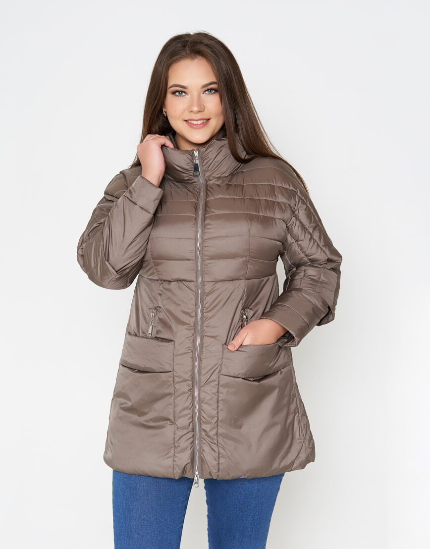 Высококачественная куртка женская цвет капучино модель 535 фото 1