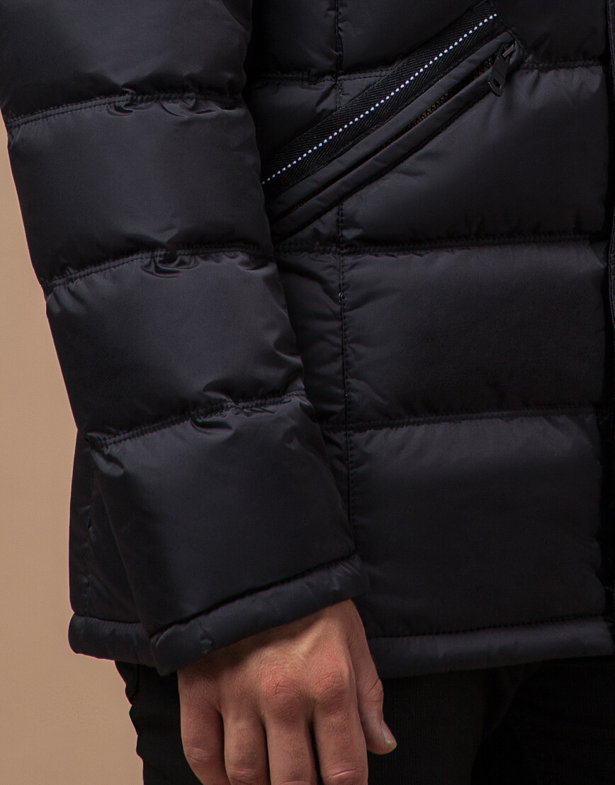 Черная куртка качественного пошива с карманами модель 31042 фото 4
