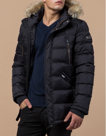 Черная куртка качественного пошива с карманами модель 31042 фото 1