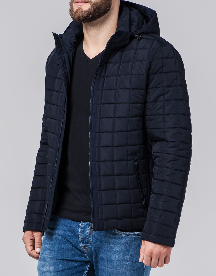 Высококачественная куртка мужская темно-синяя модель 2475 фото 1