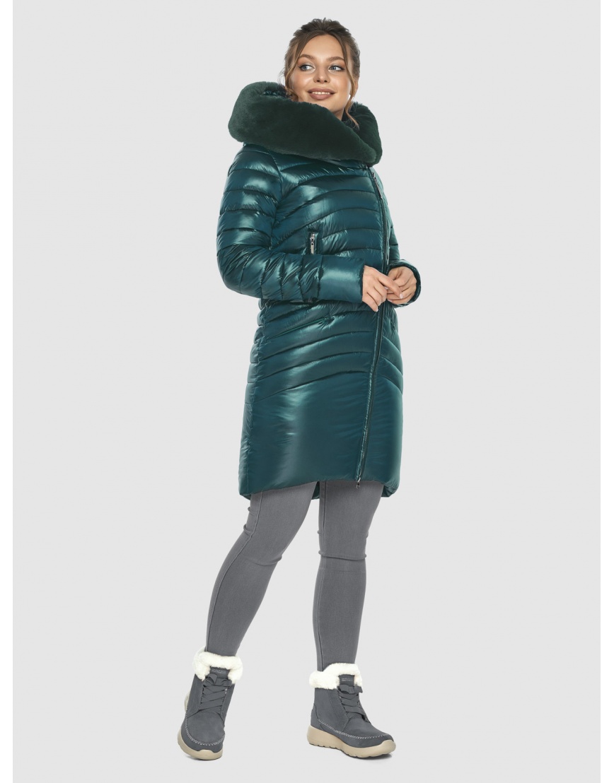 Зелёная курточка для девушек зимняя 533-28