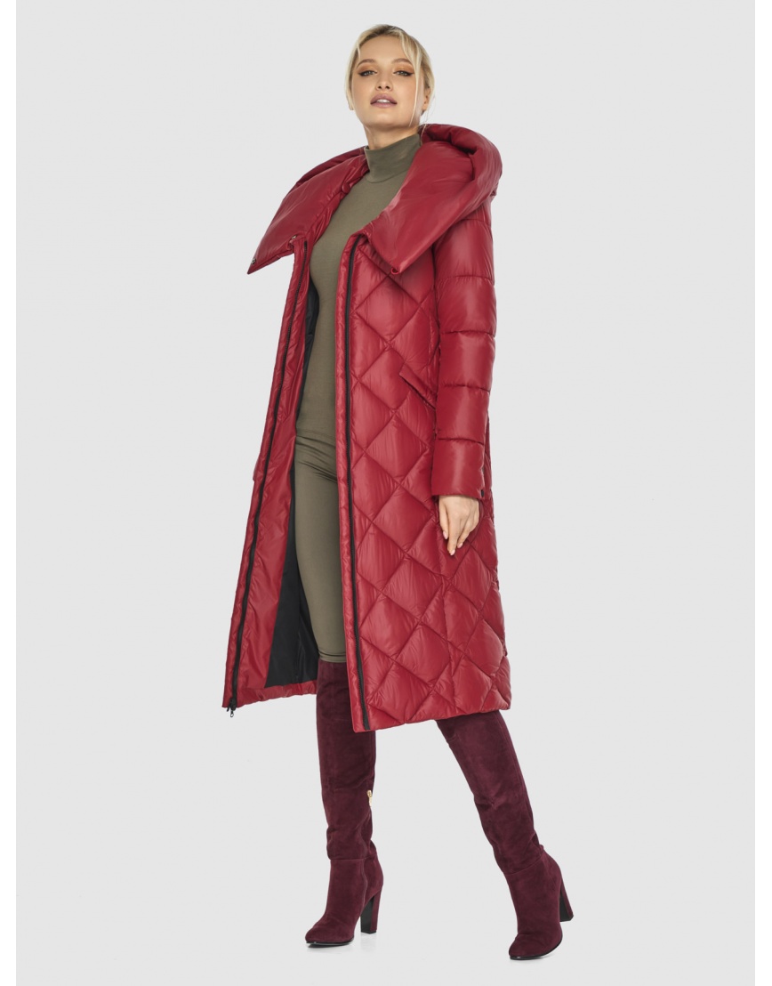Яркая красная куртка для осени женская 60074