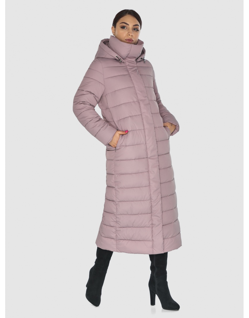 Фирменная женская куртка-пальто Wild Club цвет пудра 524-65