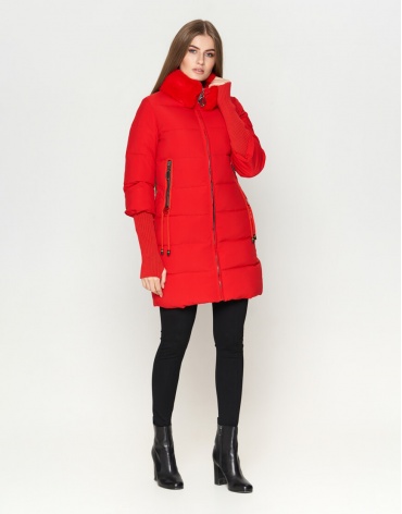 Красная куртка женская с карманами модель 1719 фото 1