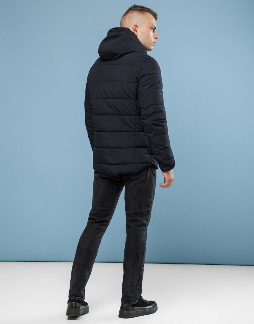 Черная ультрамодная куртка зимняя модель 6009 фото 3