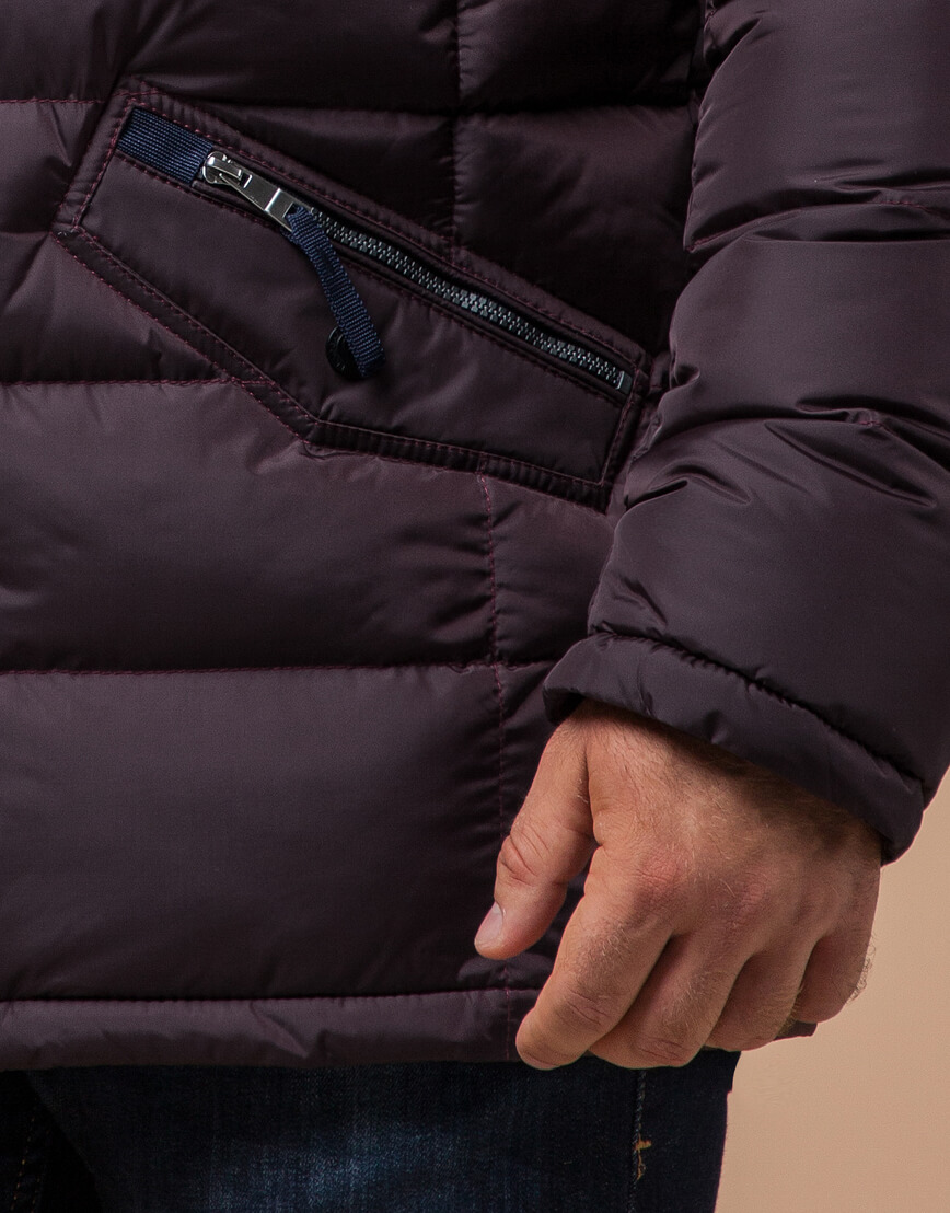 Темно-бордовая куртка трендового дизайна модель 26402 фото 4