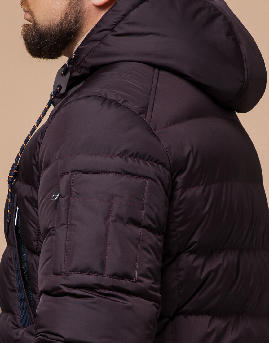 Темно-бордовая куртка трендового дизайна модель 26402 фото 5