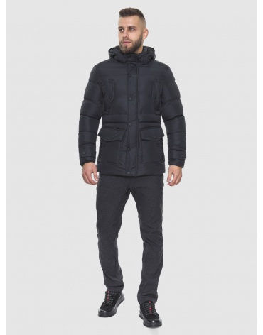 50 (L) – последний размер – куртка с ветрозащитным клапаном зимняя 858 чёрная мужская 200200 фото 1