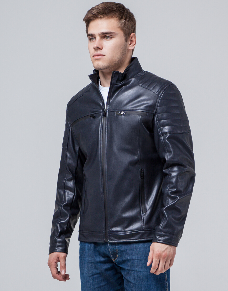 Куртка современная темно-синяя осенне-весенняя модель 3645