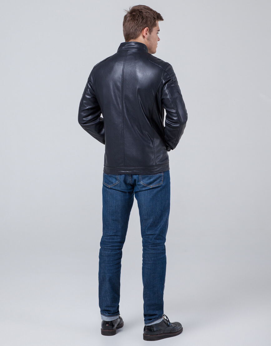 Куртка современная темно-синяя осенне-весенняя модель 3645