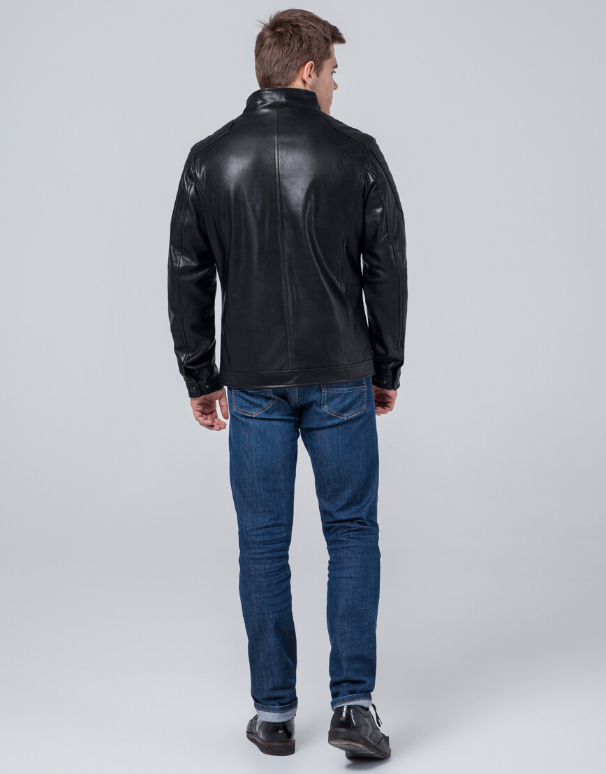 Куртка модная осенне-весенняя черная модель 3645