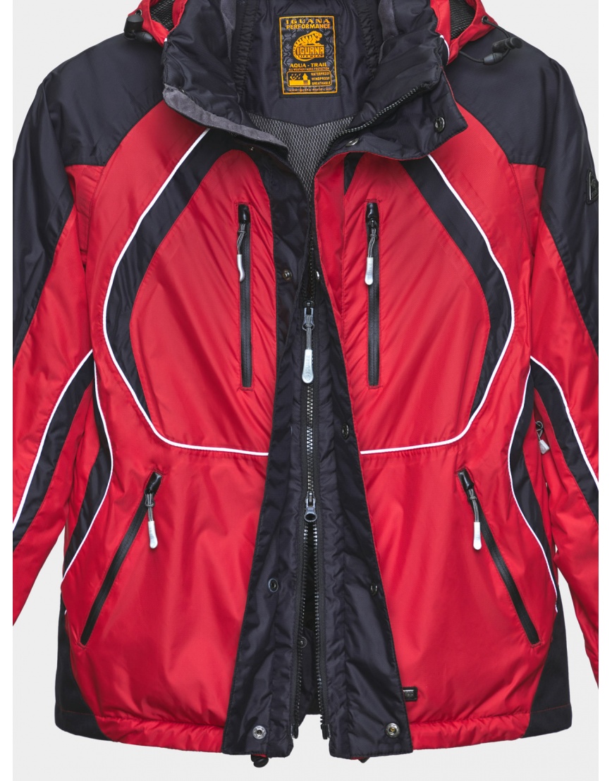 46 (S) – последний размер – горнолыжная куртка с кулиской зимняя Iguana мужская красная 200124 фото 3
