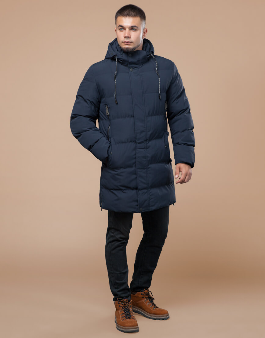 Куртка зимняя темно-синяя молодежная модель 25040 фото 1
