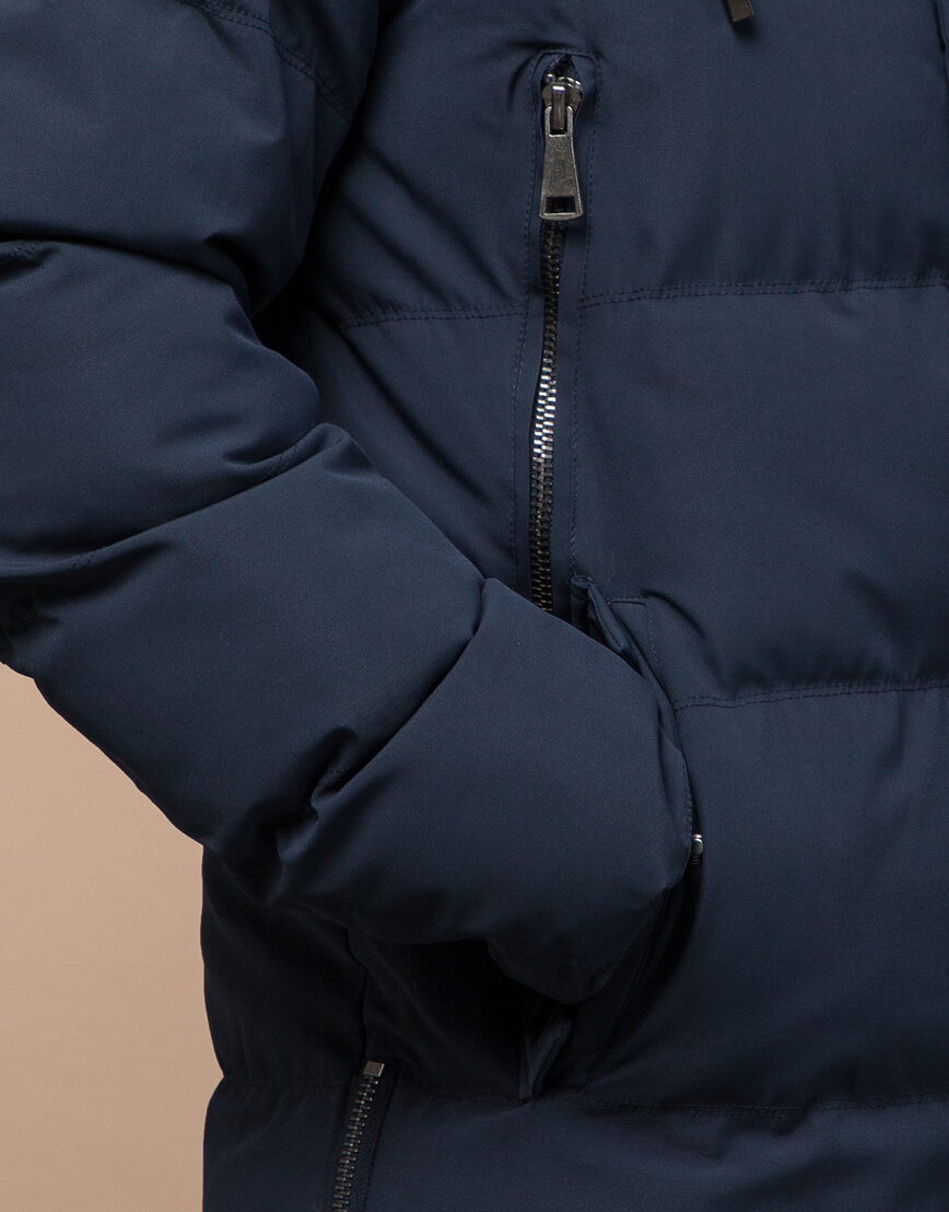 Куртка зимняя темно-синяя молодежная модель 25040 фото 4
