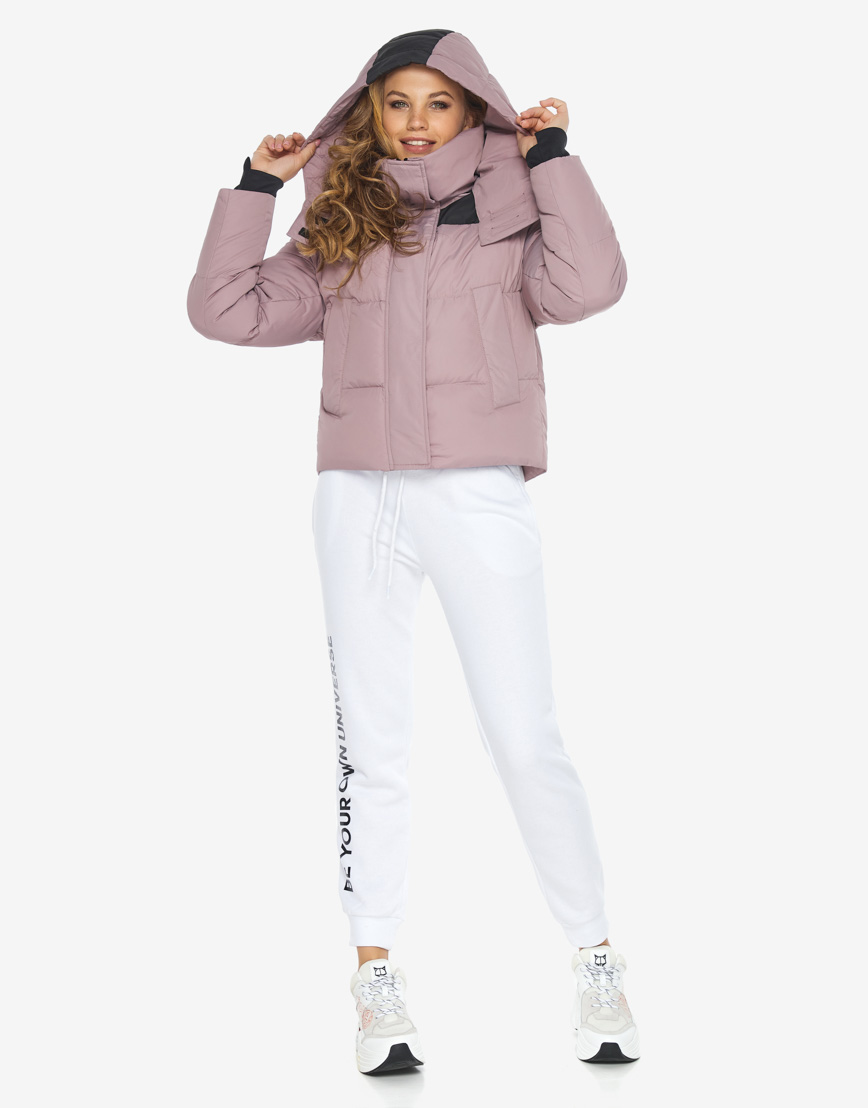 Пуховик куртка Youth молодежная пудровая женская модель 24180 фото 3