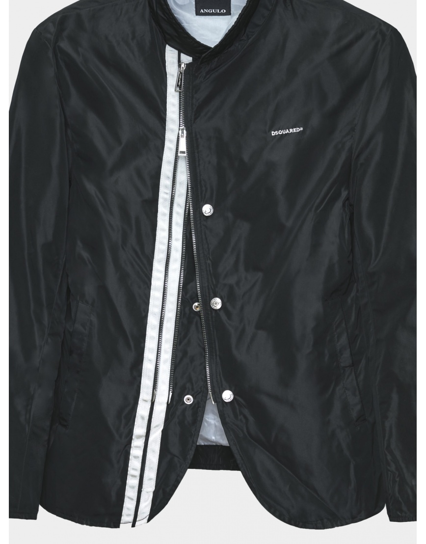 52 (XL) – последний размер – куртка на змейке осенняя Angulo мужская чёрная 200102 фото 4
