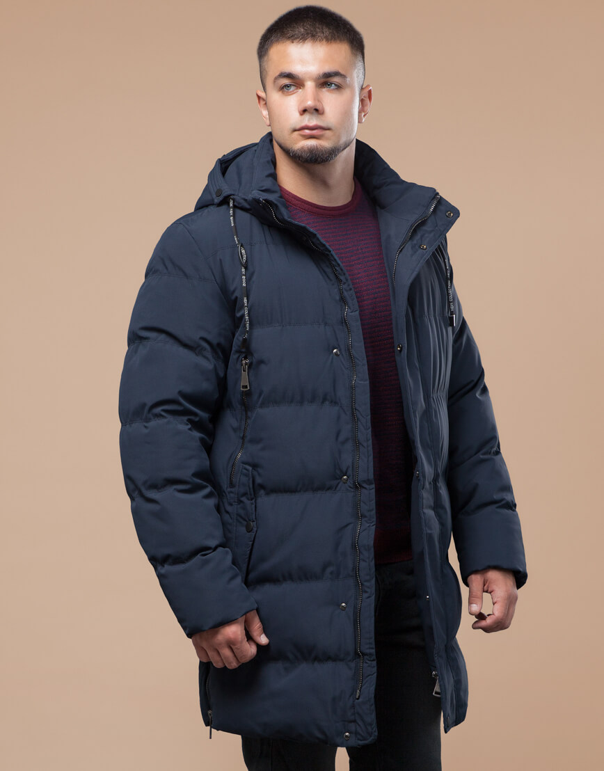 Куртка зимняя темно-синяя молодежная модель 25040 фото 2