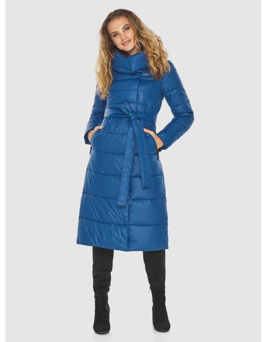 Куртка стильная для девушек-подростков зимняя аквамариновая 60015