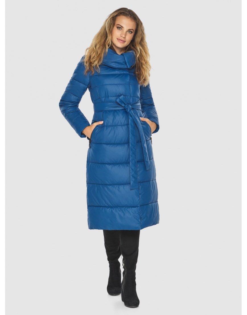 Куртка стильная для девушек-подростков зимняя аквамариновая 60015 фото 1