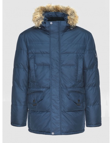52 (XL) – последний размер – куртка с опушкой Braggart мужская зимняя синяя 200322 фото 1