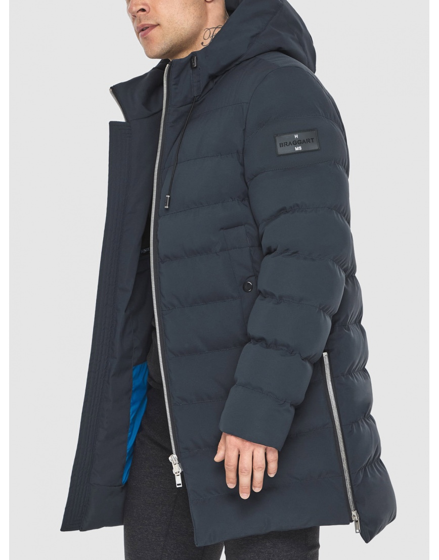 Зимняя мужская куртка Braggart графитово-синяя модель 49023 фото 10