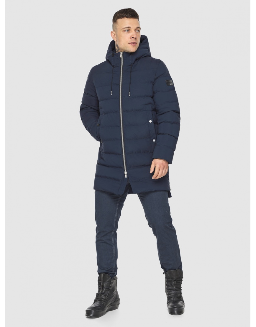Модная мужская куртка Braggart зимняя тёмно-синяя модель 49023