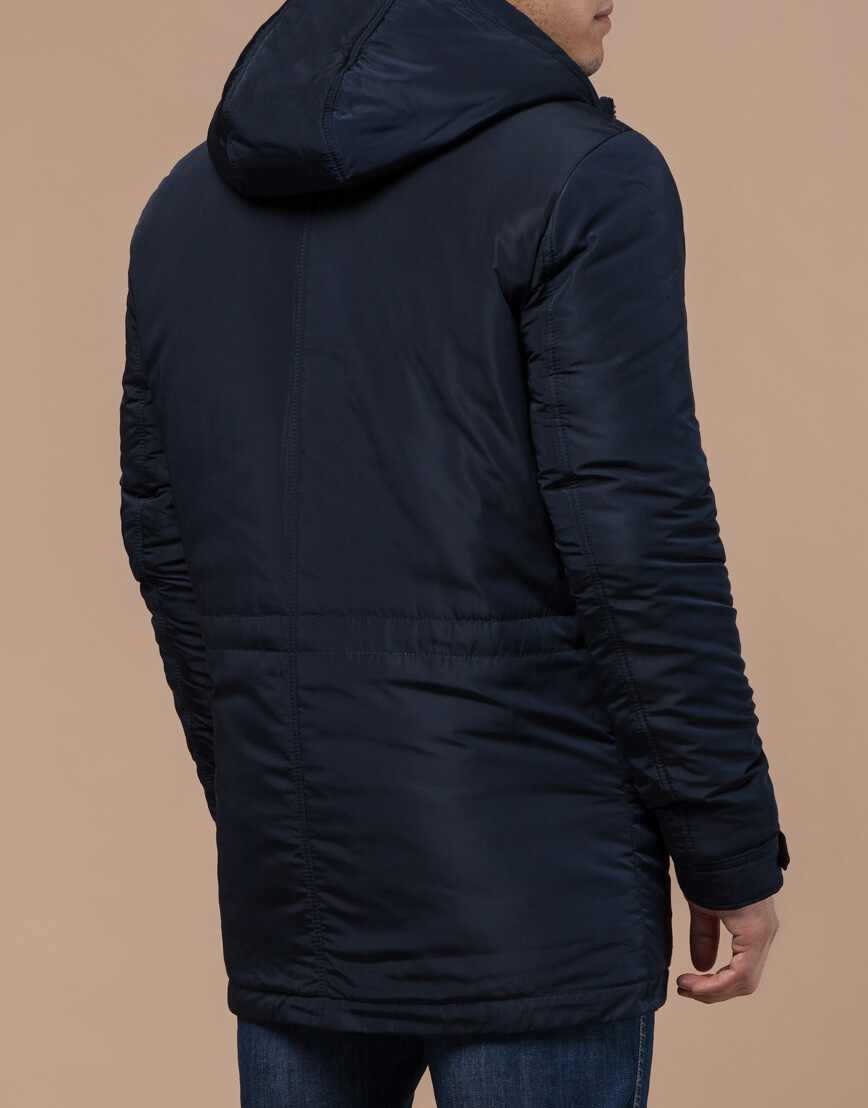 Зимняя куртка с капюшоном темно-синяя модель 4282 фото 2