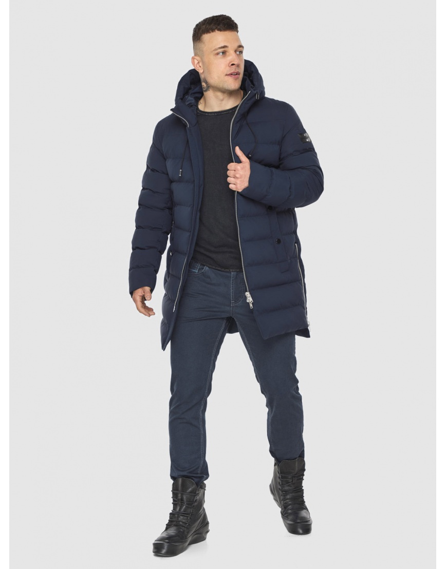Модная мужская куртка Braggart зимняя тёмно-синяя модель 49023