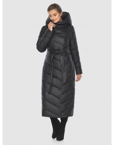 Чёрная стёганая женская куртка M6471 фото 1