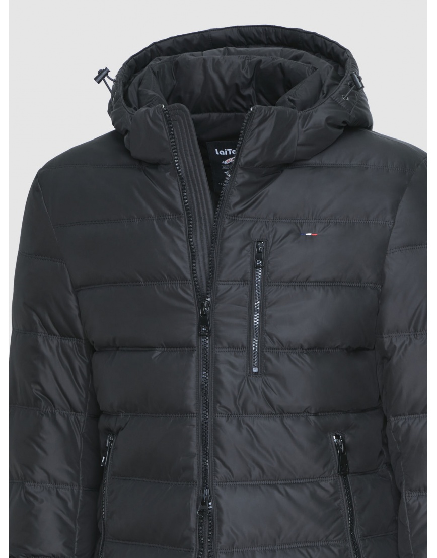 48 (M) – последний размер – зимняя чёрная куртка LaiTeHao мужская с капюшоном 200398 фото 3