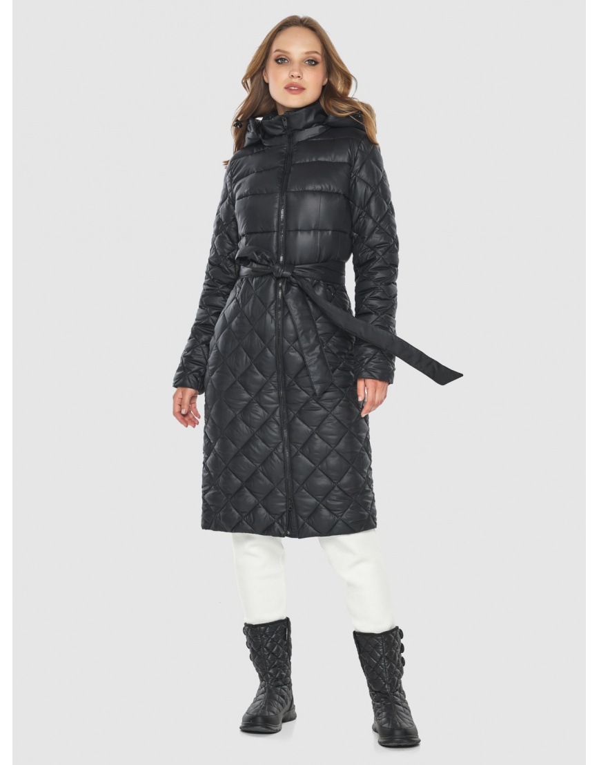 Чёрная осенняя стильная куртка для подростков-девушек 60096 фото 1