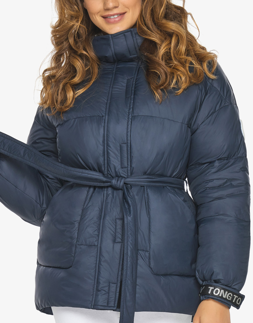 Пуховик куртка Youth темно-синяя молодежная качественная модель 21045 фото 6