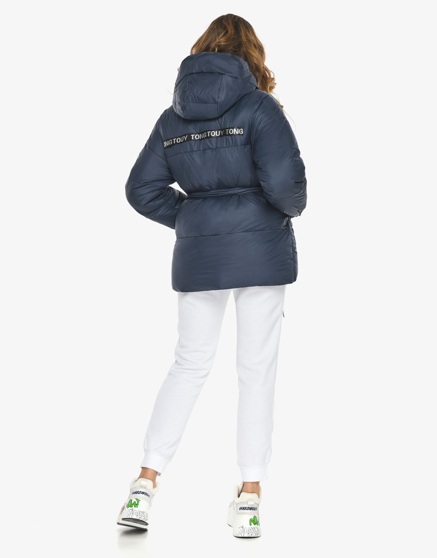 Пуховик куртка Youth темно-синяя молодежная качественная модель 21045 фото 5