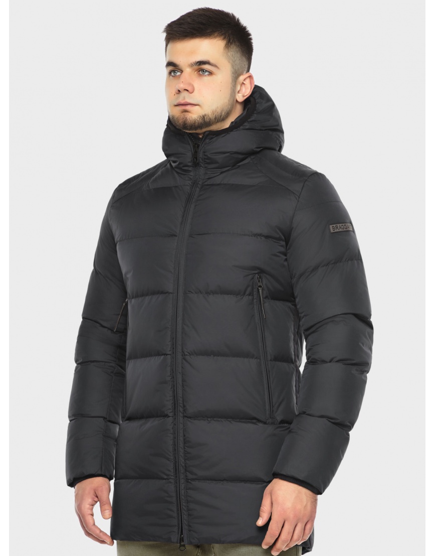 Графитовая мужская укороченная куртка Braggart для зимы модель 37055