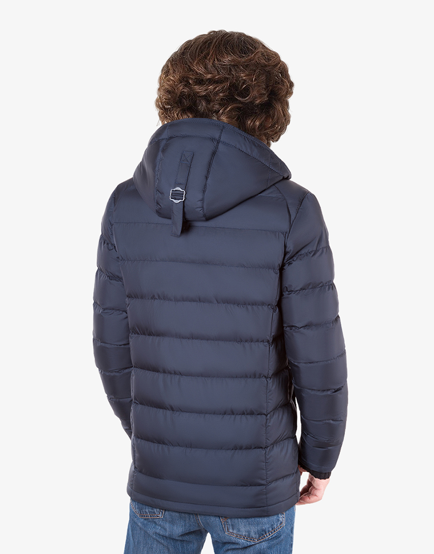 Современная детская куртка темно-синего цвета модель 6395 фото 2