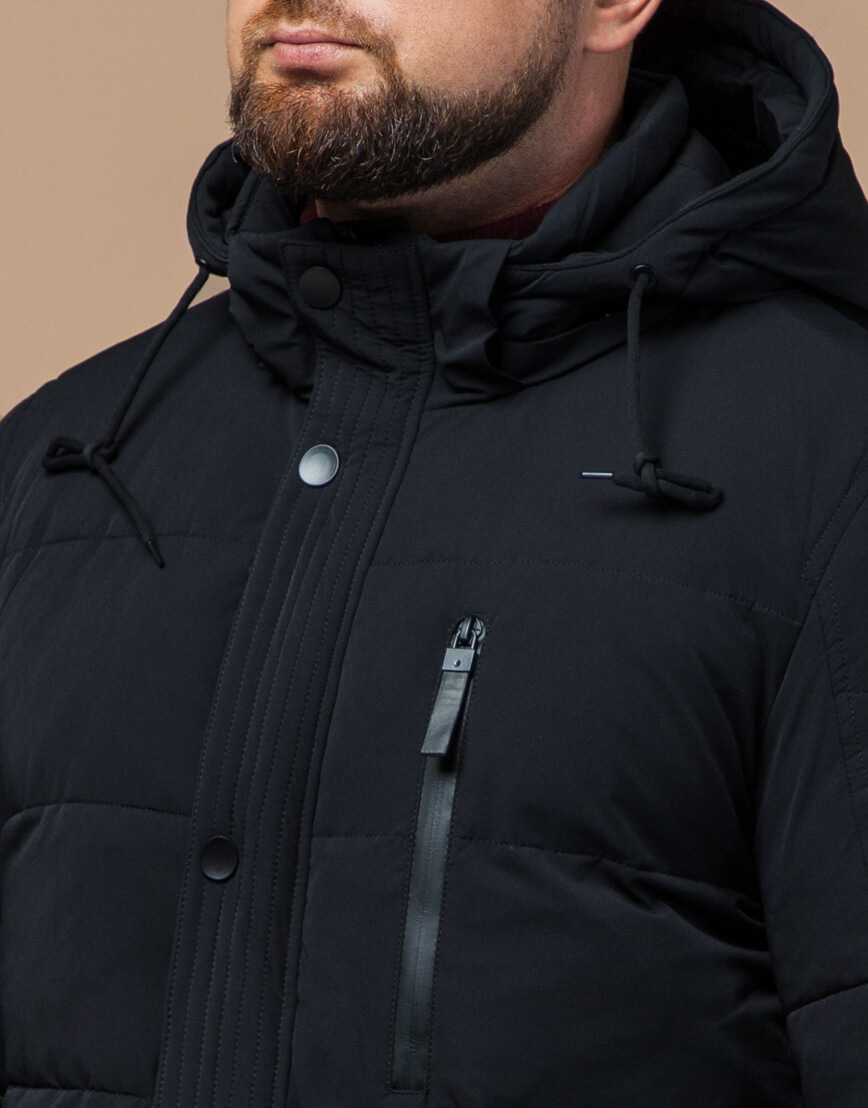 Черная зимняя куртка трендовая модель 15625