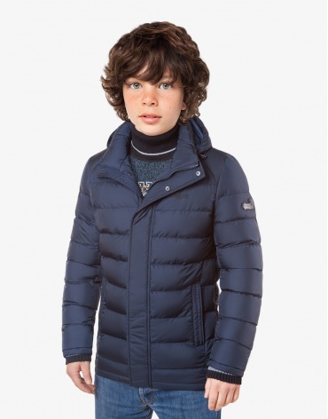 Современная детская куртка темно-синего цвета модель 6395 фото 1