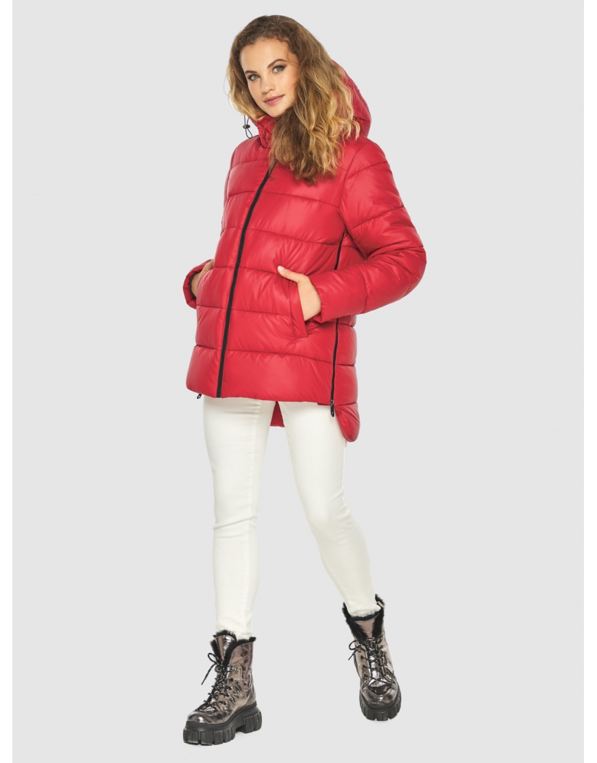 Трендовая осенне-весенняя куртка красная женская 60041 фото 1