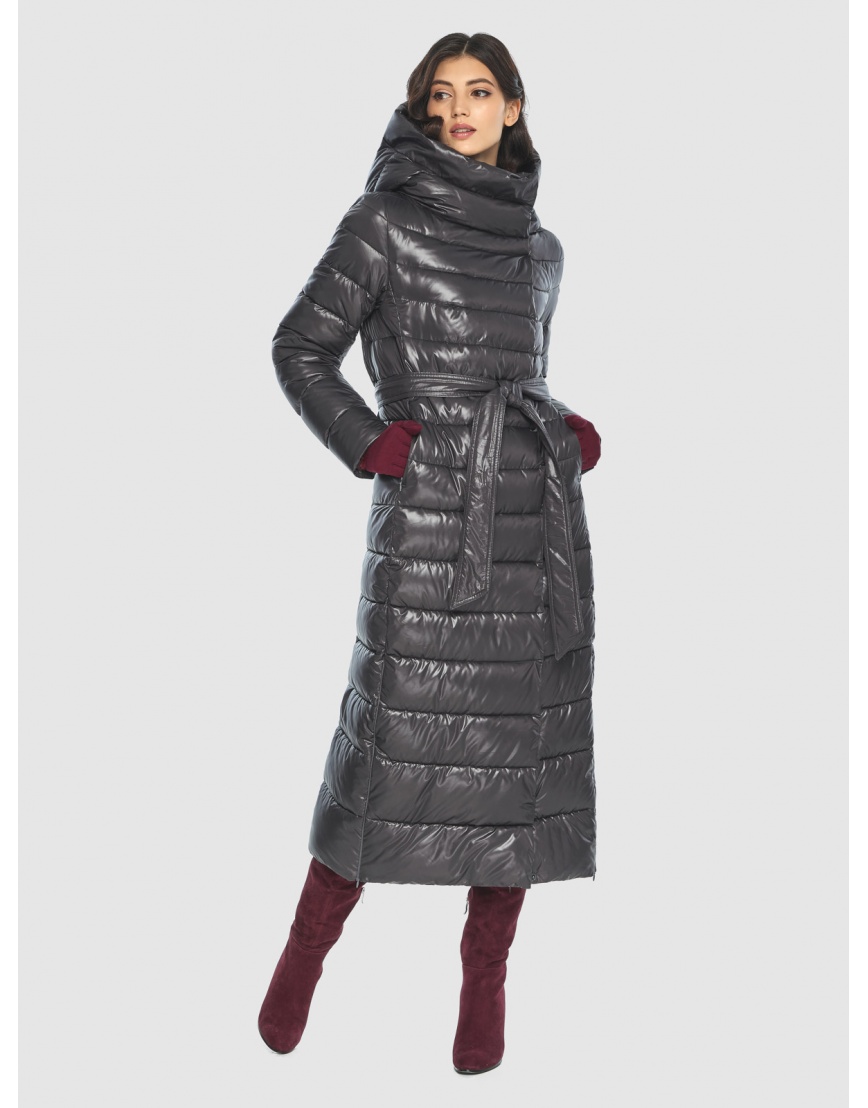 Куртка-пальто удобная подростковая серая для зимы M6210 фото 1