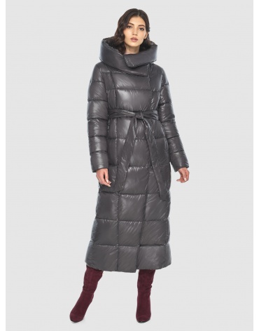 Серая трендовая женская куртка подростковая зимняя M6321 фото 1