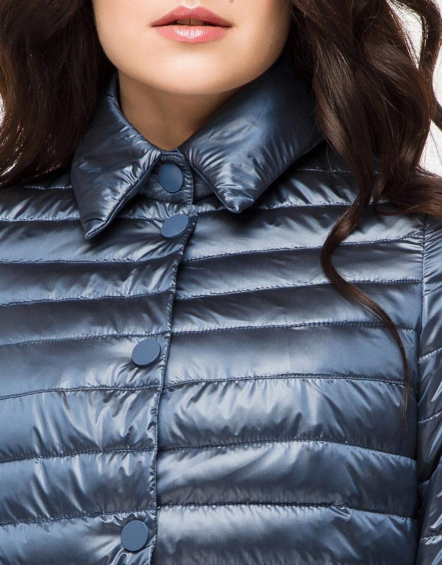 Куртка комфортная женская осенне-весенняя Braggart цвет темная лазурь модель 41323 фото 4