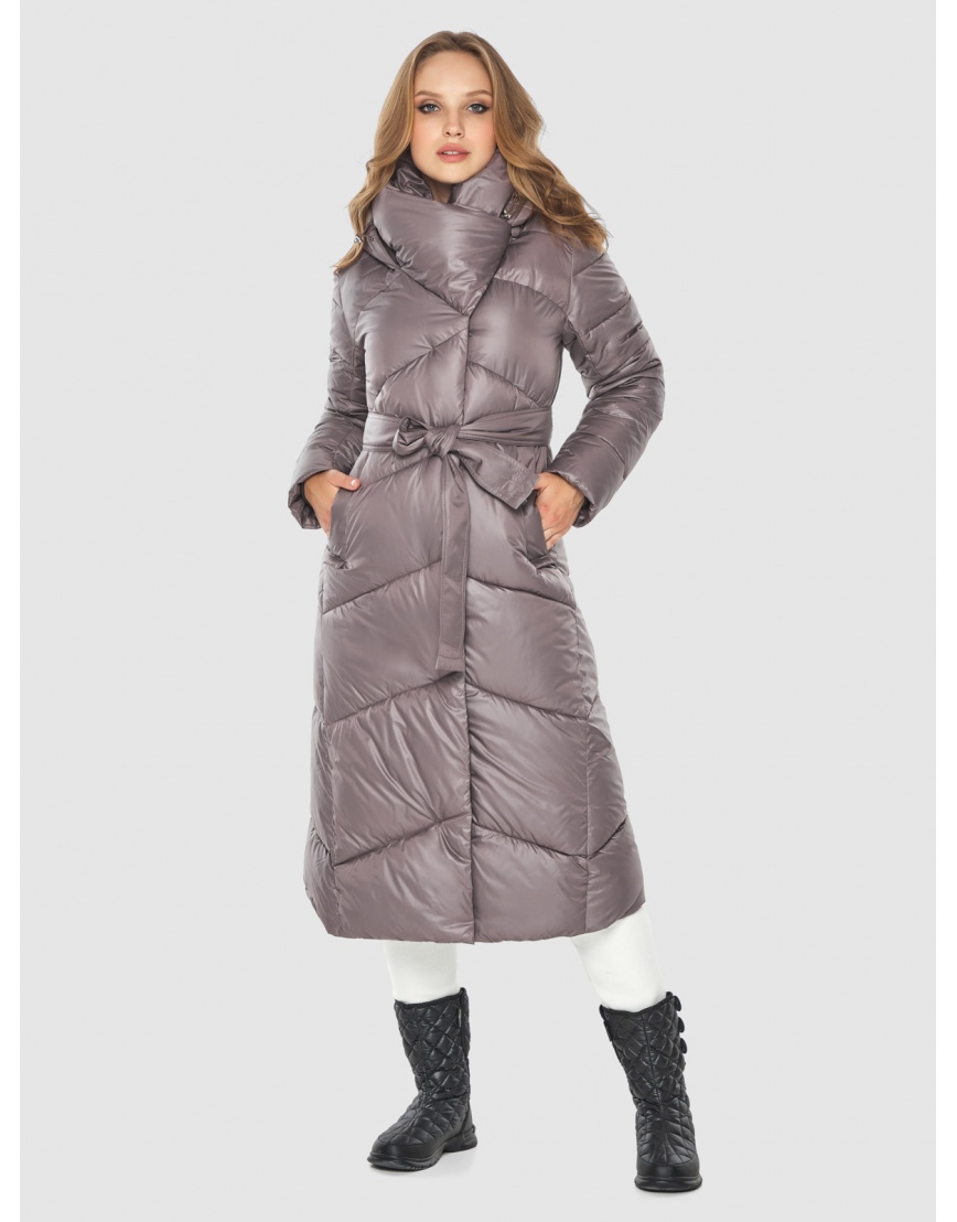 Трендовая куртка для девушек пудровая зимняя 60035