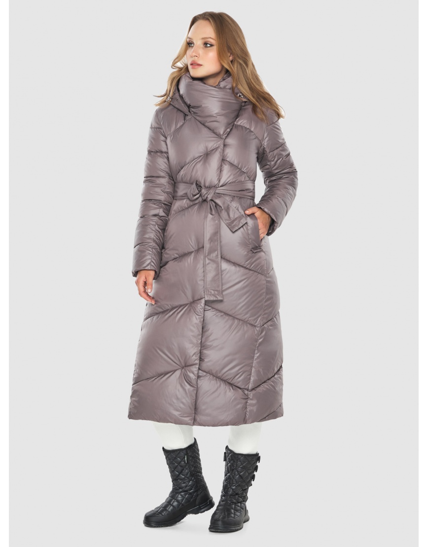 Трендовая куртка для девушек пудровая зимняя 60035 фото 3