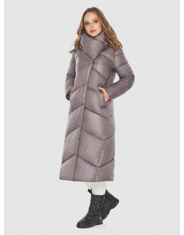 Трендовая куртка для девушек пудровая зимняя 60035 фото 1